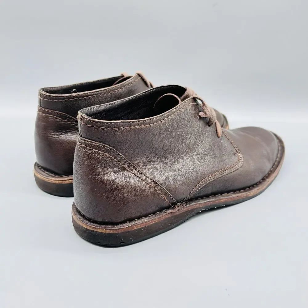 John Varvatos Boots Mens 10 Brown Leather Chukka Ankle Lace Up Casual Comfort